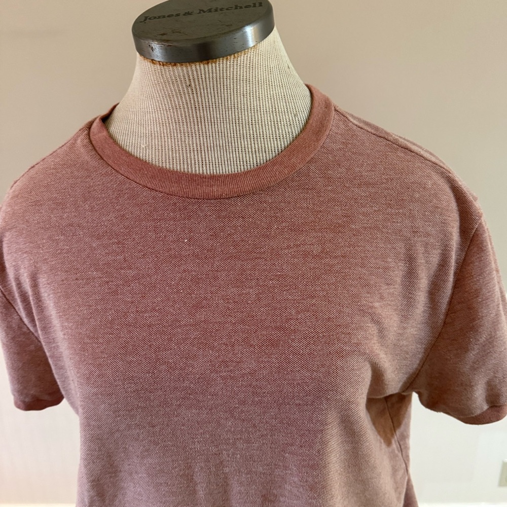 Goodfellow & Co Men's Short Sleeve Tee Salmon pink cotton recycled polyester